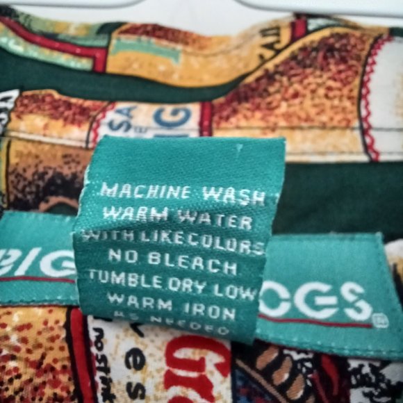 SOLD!--Big Dogs Vintage Hawaiian Shirt, Beer Bottles, Short Sleeve, Green, Large - Picture 6 of 6